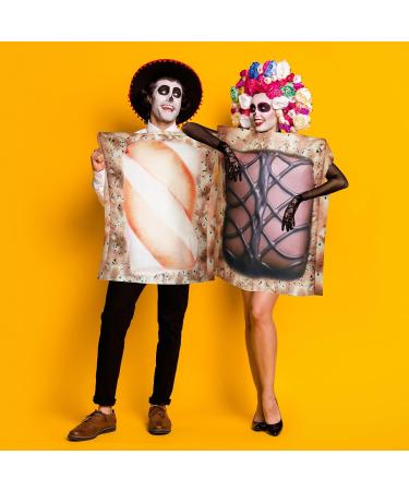 Toulite 2 Pcs Couples Halloween Costumes for Adults Funny Food Couples Costume Butter and Jelly Costume Frame Painting Outfit Chocolate - Buy Online on GoSupps.com
