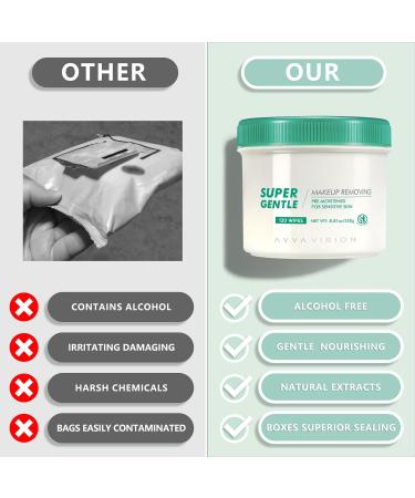 Super Gentle Makeup Remover Wipes - Plant-Based Sensitive Skin Facial Cleansing Pads 120 Count - Eye Makeup Removal - Buy Online on GoSupps.com