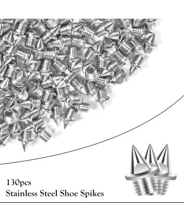 130 Pcs Stainless Steel 3/16 Inch Spikes with Wrench - Replacement for Track Shoes, Ice Cleats - Pyramid Spikes for Hiking, Running, High Jumping - Storage Box Included - Buy Online on GoSupps.com