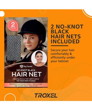 Troxel Spirit Horseback Riding Helmet - Black Duratec  Large (7 3/8-7 3/4) - Troxel Riding Helmets & 2 PK Long Open End No Knot Hairnet - Horse Riding Helmet for Kids - Troxel Helmet - Horse Helmet - Buy Online on GoSupps.com