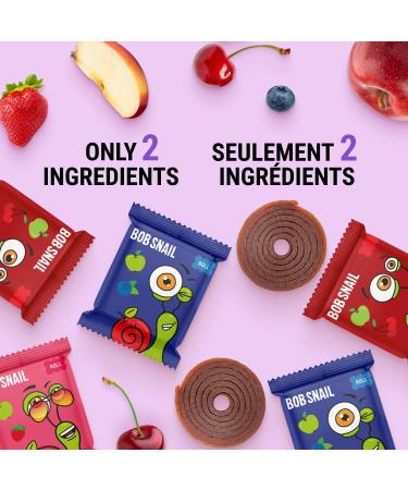 Bob Snail Healthy Snacks Sweet & Sour Family Pack - Fruit Rolls with Cherry Strawberry & Blueberry Candy Box Natural Healthy Snacks for kids No Added Sugar 80 pcs Pack / 800 gram candy bulk Cherry Strawberry Blueberry - Buy Online on GoSupps.com