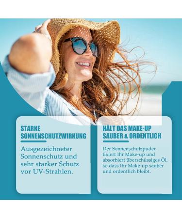 EONFAVE SPF 50 Sunscreen Powder 2 Pack Matte Loose Powder with Brush Oil Control Longlasting Set Powder Waterproof Makeup Powder Lightly Breathable Suitable for All Skin Types Translucent 16g 1er Pack - Buy Online on GoSupps.com