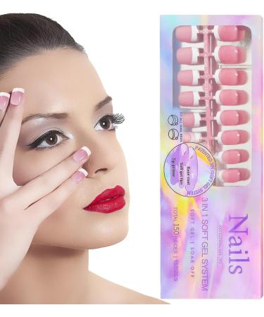 Fake Nails with White Tips Artificial Full French Nails for Women - Makeup Supplies for Gathering Wedding Dating Home Traveling Skoulazeo 03 - Buy Online on GoSupps.com