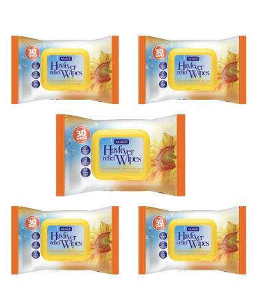 5 x Allergy Relief Wipes - Nuage Hayfever Allergy Relief Wipes - 150 Wipes