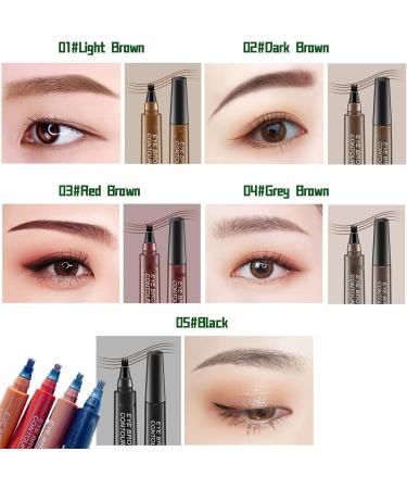 Palashop 4 Tipped Precise Brow Pen Lumierez 4 Tipped Precise Brow Pen 4 Point Eyebrow Pencil 4 Tipped Precise Brow Pen Waterproof Smudge-Proof Creates Natural Looking (Grey Brown) - Buy Online on GoSupps.com