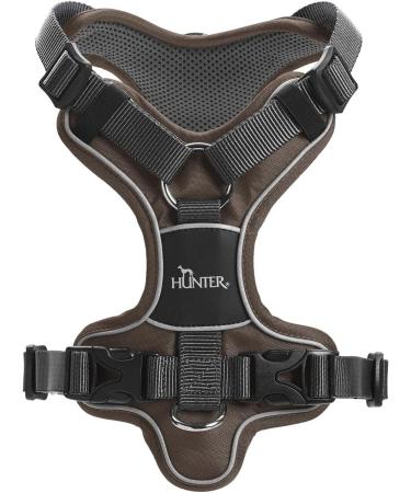 HUNTER DIVO Dog Harness - Size S (45-56 cm) - Stylish Brown/Grey Pet Accessory for International Shipping - Buy Online on GoSupps.com