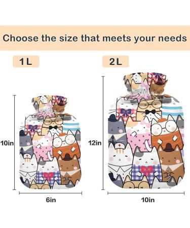 Buy Naanle Cute Cat Hot Water Bottle - 2L for Warm & Cold Therapy Large Transparent Design for Pain Relief | Ideal for Bed Hands & Feet - Buy Online on GoSupps.com