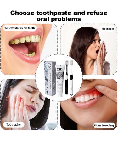 Naapesi Hydroxyapatite Toothpaste with 2 toothbrushes for sensitivity mint without fluoride white toothpaste fresh breath promotes oral health 120 g 1 piece - Buy Online on GoSupps.com