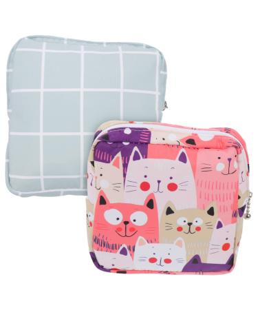 Feminine Menstruation Bag 2pcs Napkin Storage Bag Teen Girl Wallet Coin Purse Wallet Lipstick Period Pad Pouch Napkin Bag Coin Pouch Practical Period Bag Tampon Storage Bag