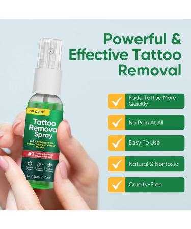 Tattoo Removal Spray - Natural Herbal Formula for Safe & Painless Removal of Body/Face Tattoos at Home - Buy Online on GoSupps.com