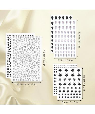 Buy 6 Sheets Self-Adhesive Face Gems - Rhinestones & Stickers for Makeup Halloween Party & Body Decor - Buy Online on GoSupps.com