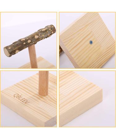 QBLEEV Bird Training Stand Perch for Small to Medium Parrots - Natural Wood Play Gym Toy for Parakeets, Cockatiels, Conures, Lovebirds, Finch - Buy Online on GoSupps.com