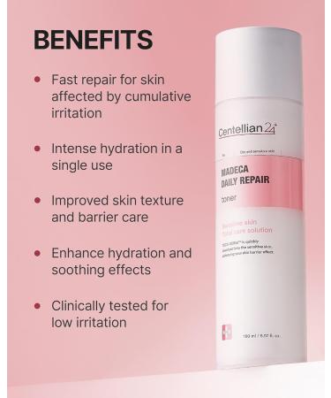 CENTELLIAN 24 Madeca Daily Repair Toner (5.07fl oz) - Hydrating & Soothing Face Toner for Sensitive Skin Milky Tonor Fast Absorbing Strengthens Skin Barrier Korean Skin Care. Centella Biome Water - Buy Online on GoSupps.com
