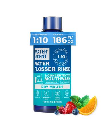 Concentrated Irrigant and mouthwash Dry Mouth | Add to Water Flossers | Fruit Flavor | When dilluted 16.9 fl.oz 186 fl.oz | Alcohol Free Fluoride Free. Made in USA (Non-Medical) WATER DENT 16.9 Fl Oz (Pack of 1)