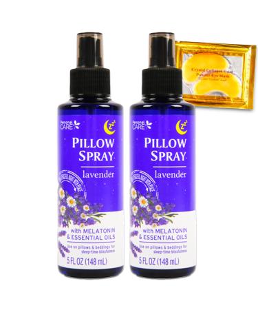 Lavender Pillow Spray for Aromatherapy- Bundle with 2 Lavender Pillow Spray Bottles with Essential Oils Plus Eye Mask | Essential Oil Sleep Time Bedding Mist