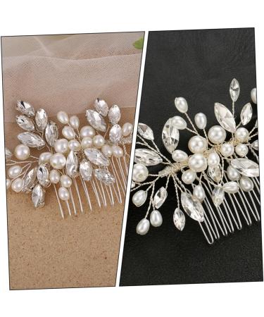Housoutil Bridal Headwear Bun Hair Comb Wedding Hair Decor Exquisite Hair Comb Hair Wedding Decor Hair Pin Rhinestone Bobby Pins Wedding Bridal Headdress Grace Wig Pearl Miss White - Buy Online on GoSupps.com