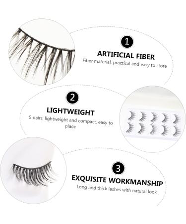 minkissy 5 Pairs False Eyelashes Eyelash Reusable Eyelashes Glue False Lashes Banana Hair Claw Clips Pink Handmade Eyelashes Fluffy Volume Lashes Fake Lashes Tool Artificial Fiber 3d Dense - Buy Online on GoSupps.com