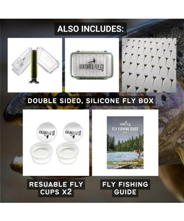 Ventures Fly Co. 40 Premium Hand Tied Fly Fishing Flies Assortment with Fly Box | Dry, Wet, Nymphs, Streamers, Wooly Buggers, Terrestrials | Trout & Bass Lure Set - Buy Online on GoSupps.com