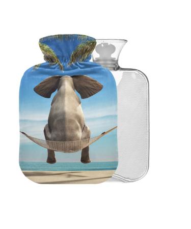 Elephant Hammock Beach Hot Water Bottle Coverless 2L Large Hot Water Bag for Cramp Pain Relief