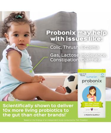 Organic Non-GMO Probonix Probiotics for Babies - 8 Live Strains - 0.5oz Grape - Gut Health Support for Newborns & Infants 0-12mos (1 Month Supply) - Buy Online on GoSupps.com