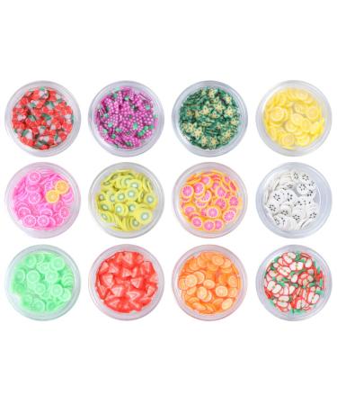 SOLUSTRE Fruit Clay for Nails Nail Fruit Slices Fruit Clay Making Supply DIY Fruit Nail Decorations Tropical Nail Art for Girl Women Home Nail Decorations