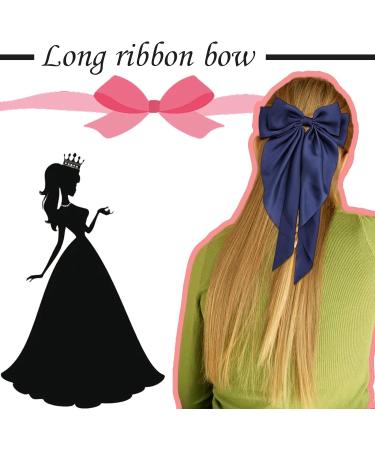 4PCS Black Hair Bows - Colorful French Automatic Clips for Women and Girls | Satin Ribbon Bow Hair Accessories - Buy Online on GoSupps.com