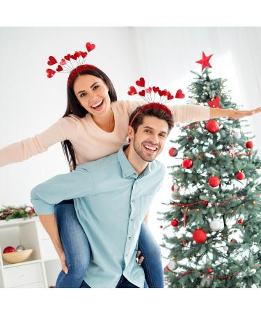 Minkissy 2 Pieces Heart Hair Tillettes - Valentine's Day Headband for Women & Girls | Perfect for New Year & Christmas Photo Props - Buy Online on GoSupps.com