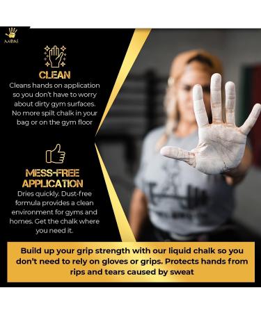 MIDAS Grip Liquid Chalk 6oz - Pro Quality Hand Chalk for Gym, Lifting, Rock Climbing - Mess-Free Grip Enhancer for Weightlifting, Crossfit, Powerlifting - Buy Online on GoSupps.com