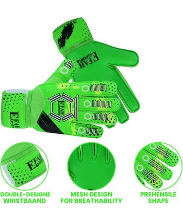 EFAH SPORTS Goalkeeper Gloves for Kids | Super Grip Soccer Gloves for Boys & Girls Size 4 Green - Buy Online on GoSupps.com