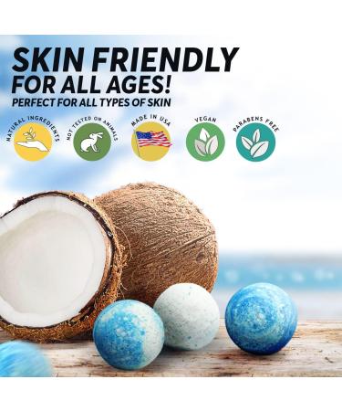 MAJESTIC PURE Bath Bombs Set of 6 - USA Made Fizzies with 100% Pure Essential Oils, Coconut Oil & Shea Butter for Luxury Bubble Bath & Spa Experience - Perfect Birthday & Mother's Day Gifts - Buy Online on GoSupps.com