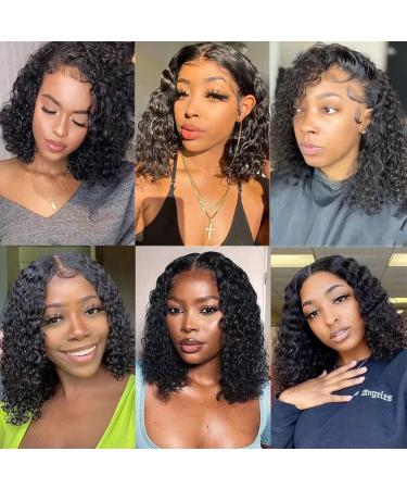 Durreley Bob Wig Human Hair 13x4 Water Wave Lace Front Short Bob Wigs for Black Women - 14 - 180% Density - Glueless Wet and Wavy HD Lace Front Wig Pre Plucked with Baby Hair - Buy Online on GoSupps.com