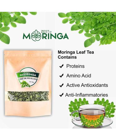 Zest of Moringa Green Tea Leaves - Organic Moringa Tea Leaves | Premium Quality Moringa Oleifera Tea - Pack of 50g - Buy Online on GoSupps.com