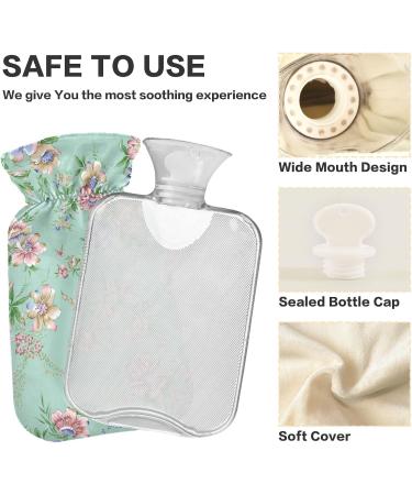 Naanle Vintage Flower Hot Water Bottle | 1L Transparent Heat Bottle for Back Pain Relief & Cold Therapy - Comfort for Hands & Feet - Buy Online on GoSupps.com
