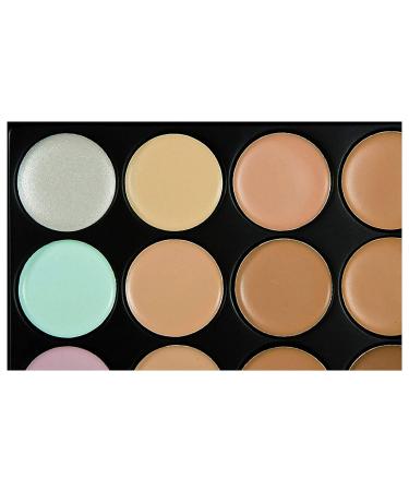 Bestauty Color Correcting Concealer Palette - 15 Colors Multi-Use Makeup Kit with Sponge Puff and Brush - Buy Online on GoSupps.com