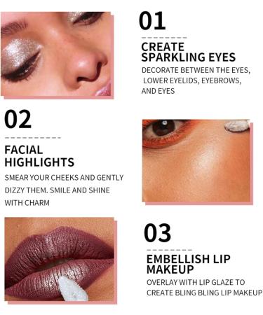 4 Colors Liquid Glitter Eyeshadow Highlighter Highlighting Glitter Liquid Eyeshadow Highlighter & Shimmer for Eyes/Face/Highlighter Sparkling Eye Makeup for Shimmering Galaxy Looks (04#Dark Pink) - Buy Online on GoSupps.com