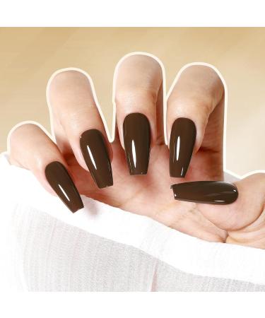 Gellen Brown Gel Nail Polish Set - 6 Color Autumn Fall Kit with Gold Glitter Long Lasting No Wipe UV Gel for DIY Nail Art - Buy Online on GoSupps.com
