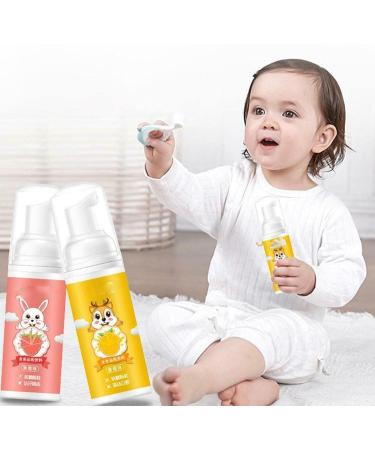 Kids Foam Toothpaste Fluoride Free Natural Formula Suitable for Toddler's Oral Cleaning and Cavity Prevention Strawberry/Orange Flavor (Orange) - Buy Online on GoSupps.com