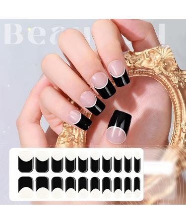 U-Shinein UV Gel Strips Semi-Cured Nail Wraps Self-Adhesive Gel Nail Strips French Gel Nail Stickers Full Wraps Manicure Nail Art Nail Decoration Long Lasting Nail Design Wraps F05 - Buy Online on GoSupps.com