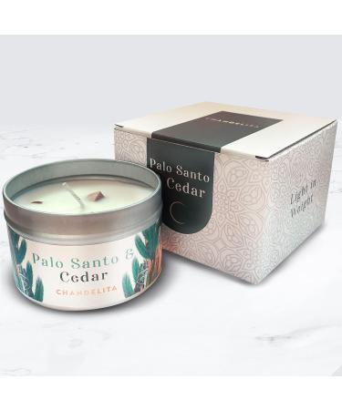 Chandelita Fragrance Candle - Palo Santo & Cedar Aromatherapy | Natural Soy Wax for Meditation & Chakra Cleansing - Buy Online on GoSupps.com
