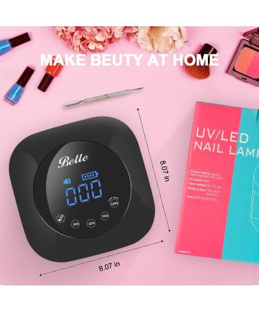54W Belle Cordless UV LED Nail Lamp: Touch Control, Sensor Timer, Rechargeable Gel Nail Dryer for Salon & Home - Black - Buy Online on GoSupps.com
