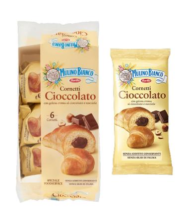 Mulino Bianco 8 x MERENDINE Mill WHITE FOOD SERVICE CORNETTI CHOCOLATE 6 PCS 300g HOTEL