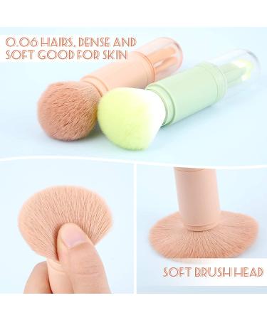 2 Sets Small Makeup Brush Set - Portable Travel Lip, Foundation, Blending, Powder & Mini Facial Cosmetic Brushes (Pink/Green) - Buy Online on GoSupps.com