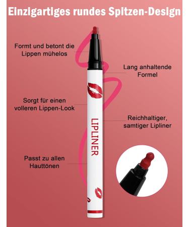 bark Erinde Water Resistant Lip Liner Matte Waterproof Lip Marker Long Lasting Lipstick Highly Permanent Lip Contour Sticks Natural Smooth Lipstick 007 - Buy Online on GoSupps.com