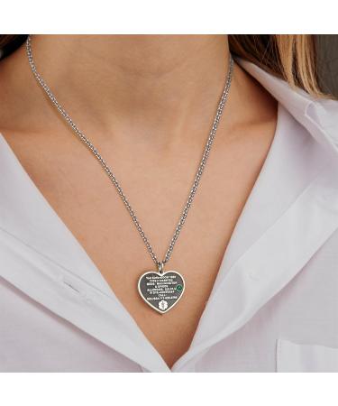Custom Sterling Silver Medical Alert Necklace | Personalized Engraving | Heart Pendant Medic ID Jewelry for Women & Men | Free Shipping Globally - Buy Online on GoSupps.com