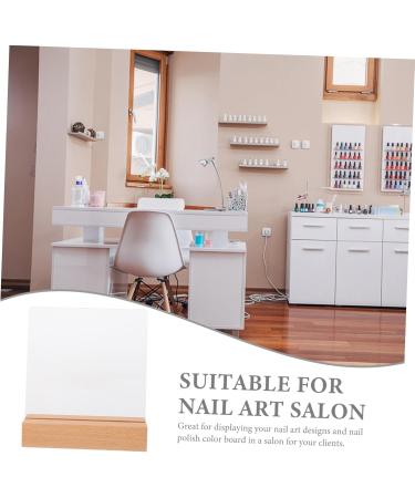 AOKWAWALIY Nail Display Board False Nail Board False Nail Training Acrylic Nail Display Stand Small Acrylic Sign Holder Nail Art Display Board Fake Nails Storage Box Manicure Wood - Buy Online on GoSupps.com