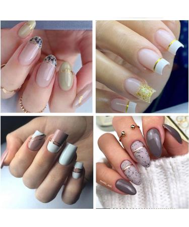 French Line U-Shaped Nail Art Stickers - 8 Sheets Exquisite Decals in Gold, Silver, Black, and Rose Gold for Women and Girls - Buy Online on GoSupps.com