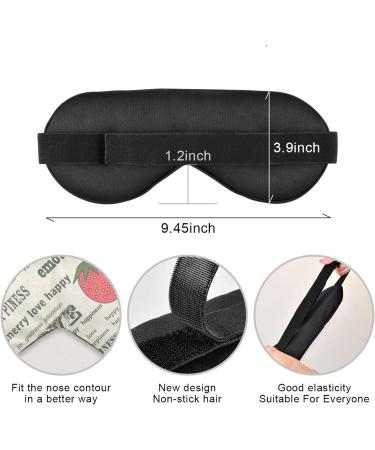 Haskirky Light Blocking Eye Mask for Deep Sleep | Breathable & Adjustable for Men and Women | Perfect for Travel, Meditation, Yoga | Retro Strawberry Design - Buy Online on GoSupps.com