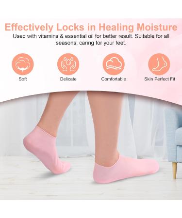 Asilumi 3 Pairs Silicone Socks for Dry Cracked Feet Women Silicone Moisturizing Socks Foot Spa Pedicure Gel Socks for Repairing Dry Feet Foot Care Cracked Heels and Softening Rough Skin - Buy Online on GoSupps.com