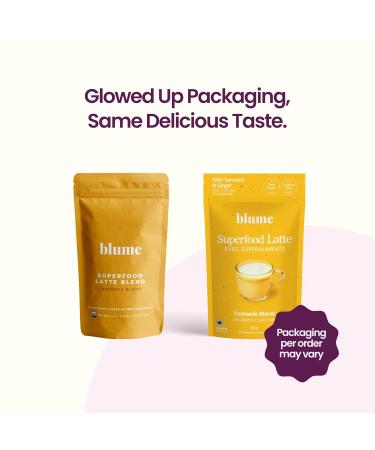 Blume Superfoods Latte - Turmeric Powder and Ginger Powder - Golden Milk Cardamom Ginger Root Caffeine Free Sugar-Free Organic - Vegan Keto Friendly Gluten-Free - 25 Servings - Buy Online on GoSupps.com
