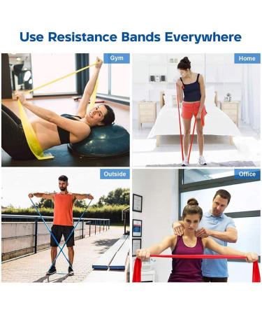 Buy Resistance Bands - 2m Professional Latex Elastic for Home & Gym | Upper & Lower Body Training Physical Therapy Yoga & Pilates - Yellow/Pink - Buy Online on GoSupps.com